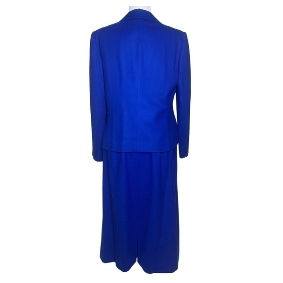 Pendleton Vintage 3 Piece Royal Blue Wool Suit Sz 13 Blazer, Skirt, Pants EUC - Picture 2 of 11